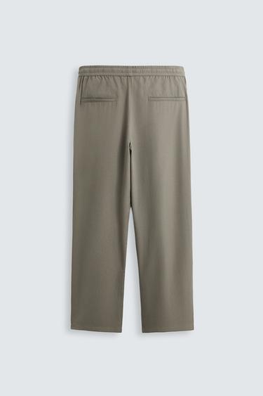 RELAXED FIT FLOWING TROUSERS - Light khaki by Zara - Image 6