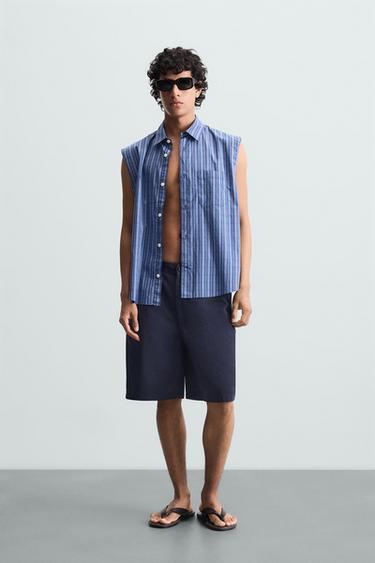 CAMISA RELAXED FIT CUADROS - Azul de Zara - Imagen 0