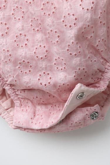 SWISS EMBROIDERED ROMPER - Pink by Zara - Image 3