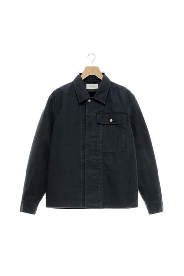 CANVAS OVERSHIRT ΜΕ ΤΣΕΠΗ - Μπλε του Zara