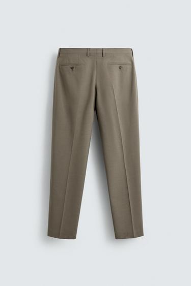 PANTALON DE COSTUME STRUCTURÉ - Marron / Taupe de Zara - Image 5