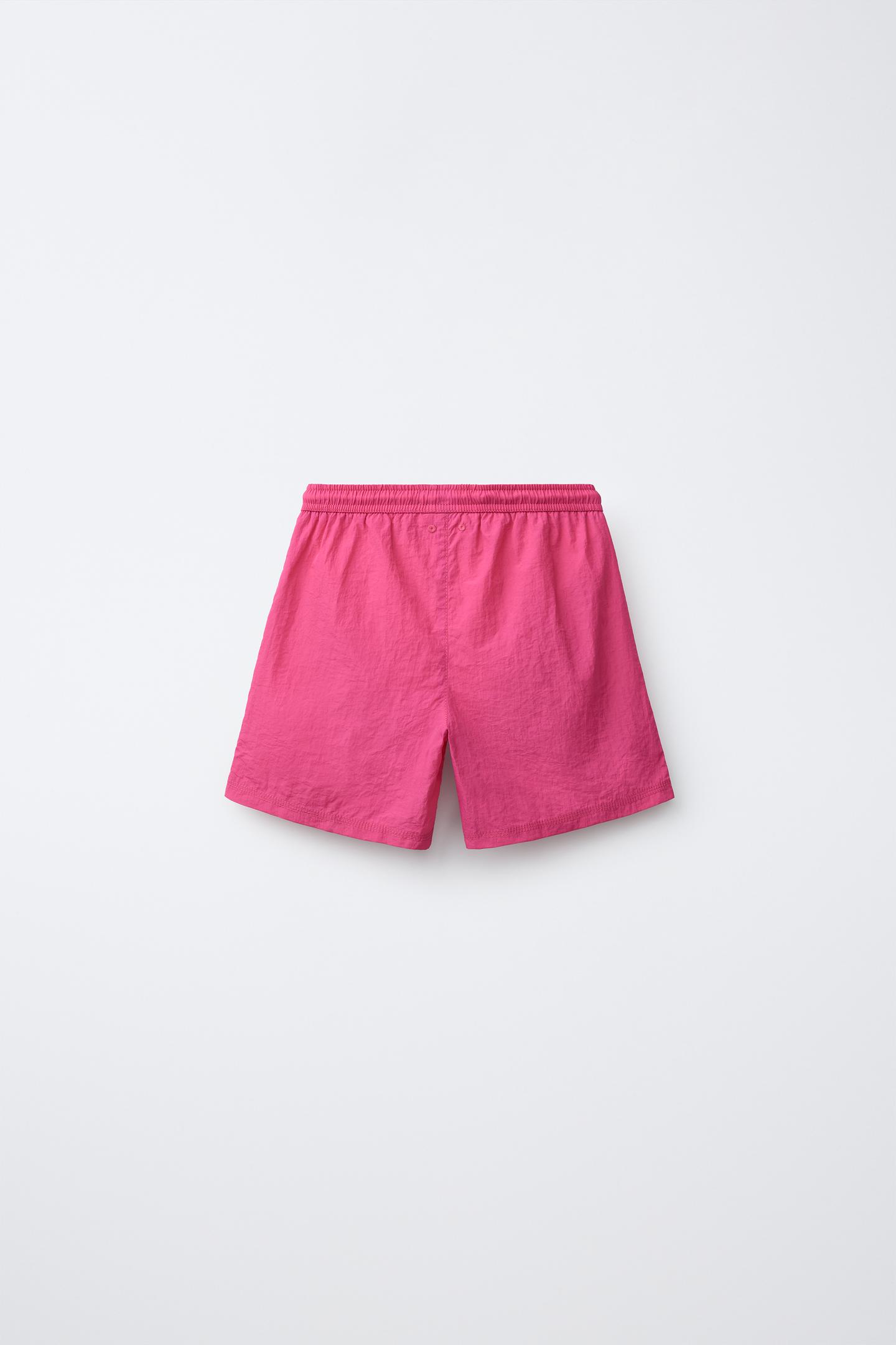 Пляжные шорты для детей, с логотипом — Zara, цвет: Фуксия — фото 3