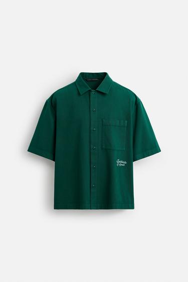 SOBRECAMISA ESTRUTURA BORDADO - Verde da Zara