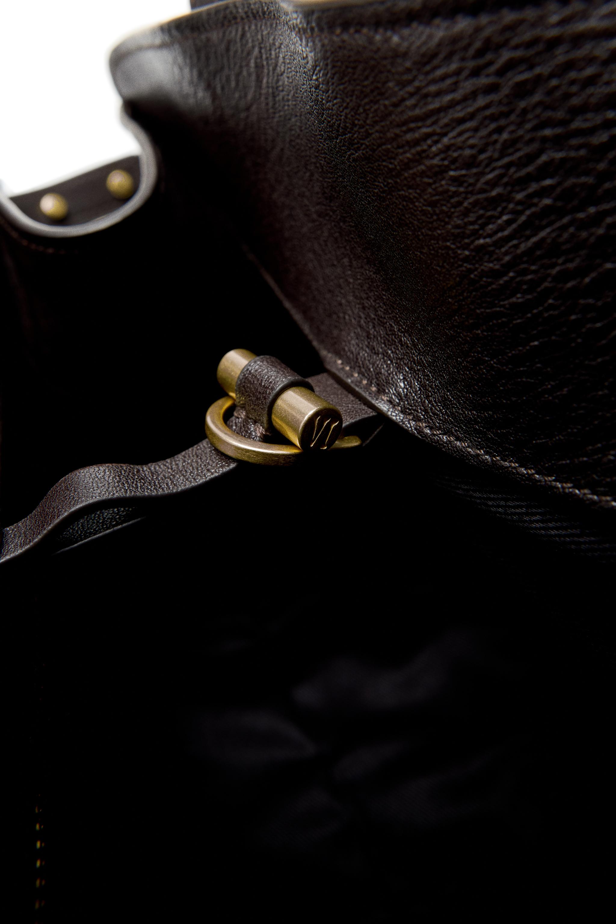 Shop Zara LIMITED EDITION LEATHER CITY BAG at Beverly Center in