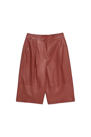 LEATHER BERMUDA SHORTS
