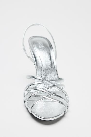 METALLIC-EFFECT HIGH-HEEL SANDALS - Silver by Zara - Image 5