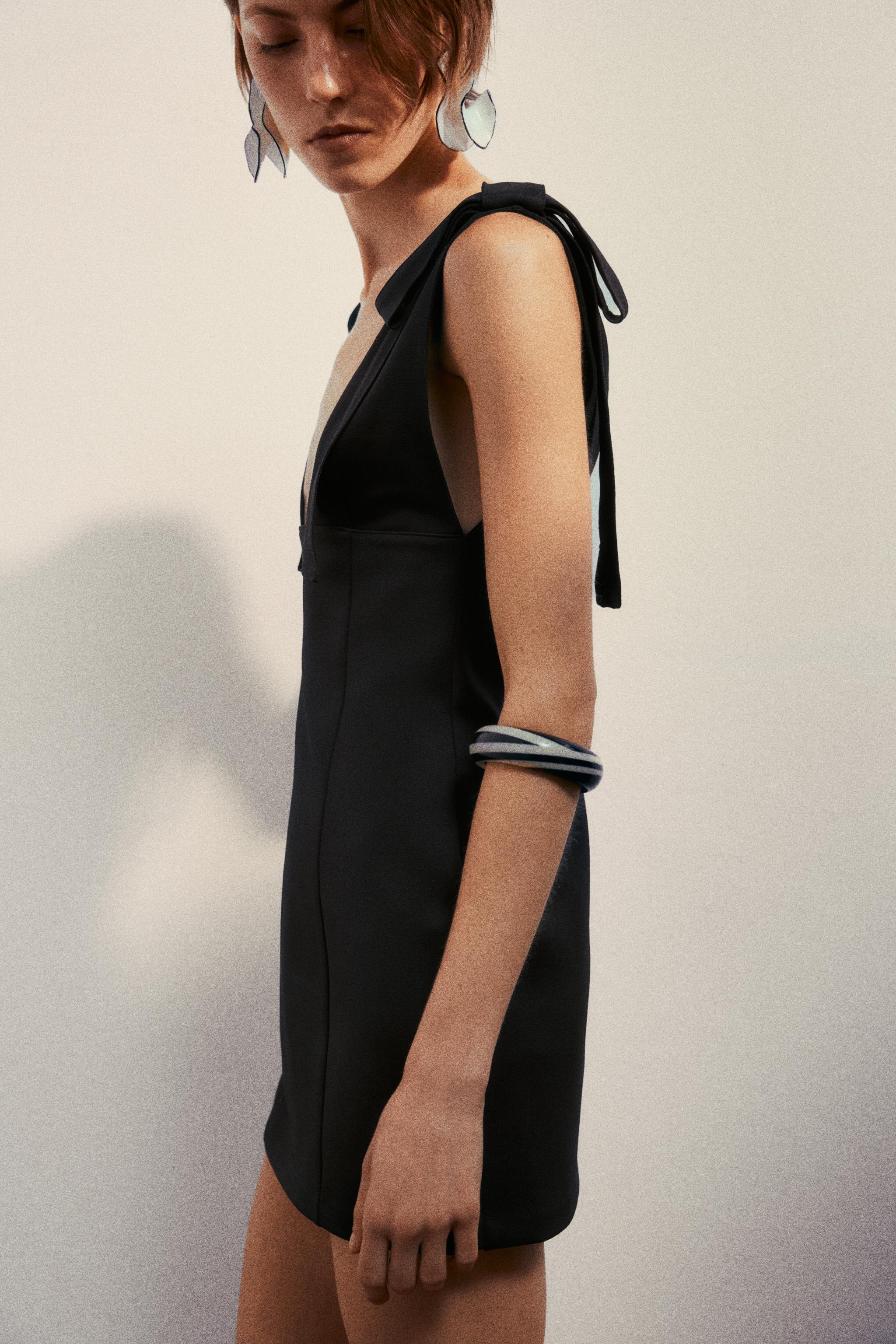 MINI DRESS WITH BOWS - Black | ZARA Australia