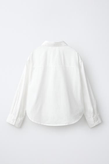 SOLID POPLIN SHIRT — White 2