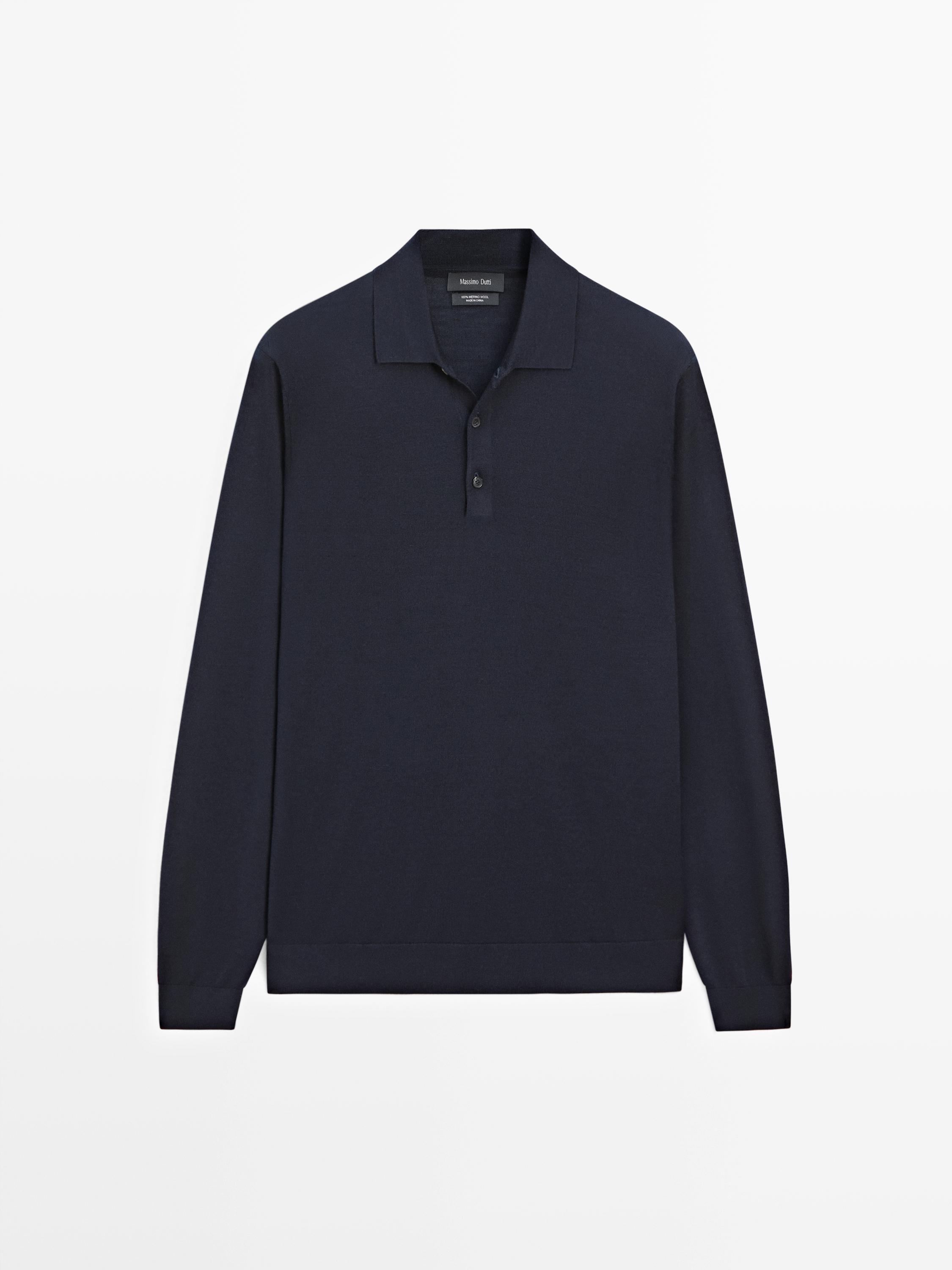 Pull en maille à col polo 100 % laine