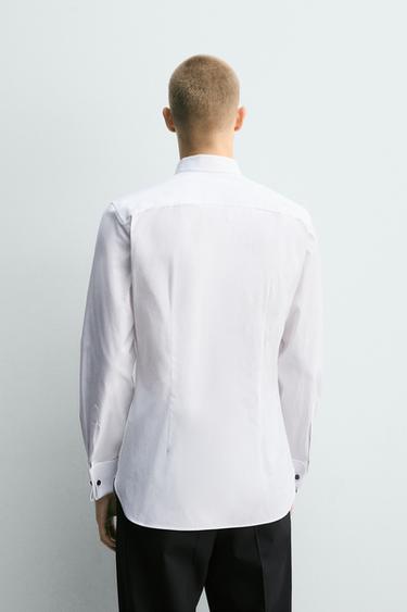 CHEMISE SMOKING À POIGNETS MOUSQUETAIRES - Blanc de Zara - Image 2