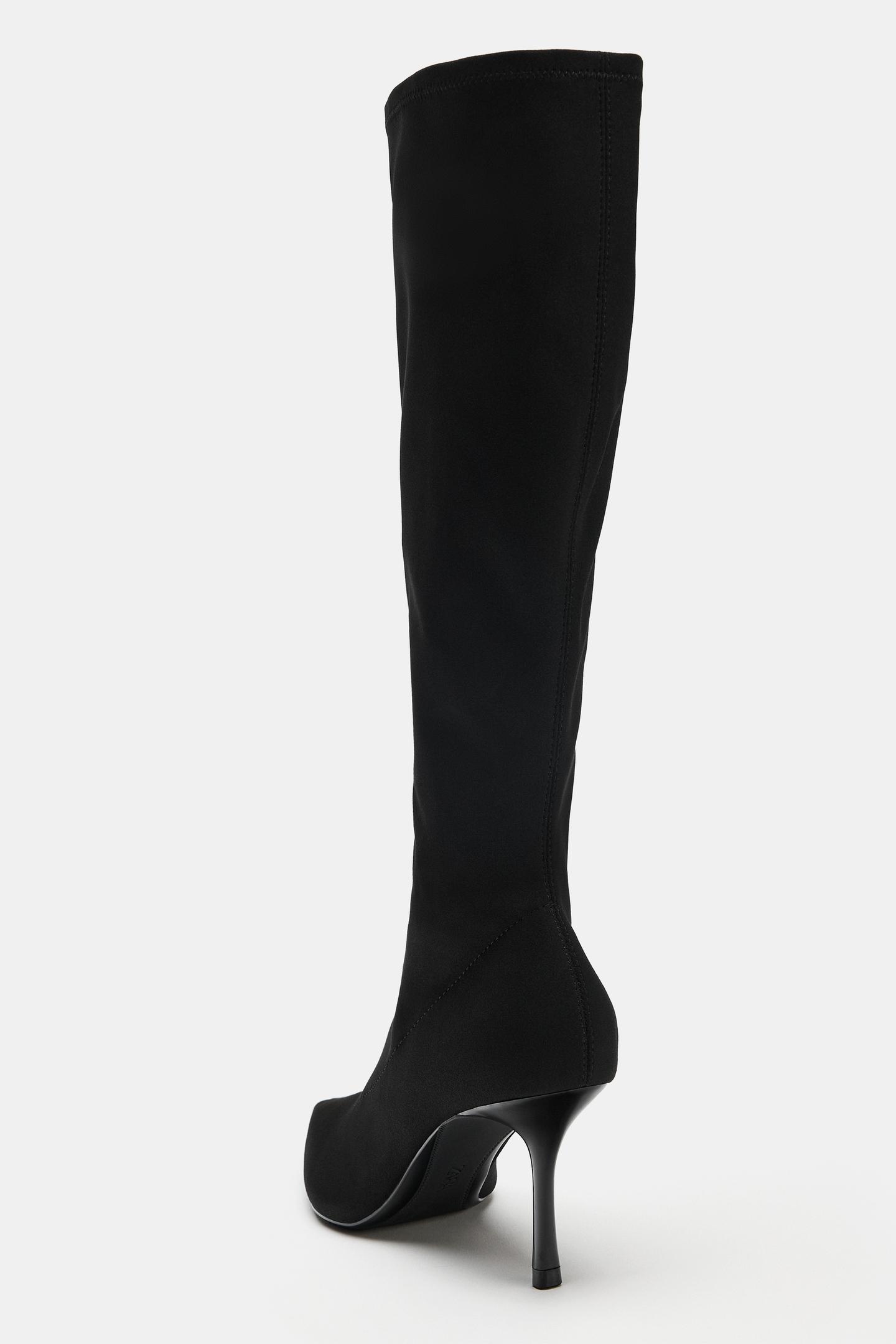 Женские ботинки Zara Stretch Heeled, цвет: Чёрный — фото 6