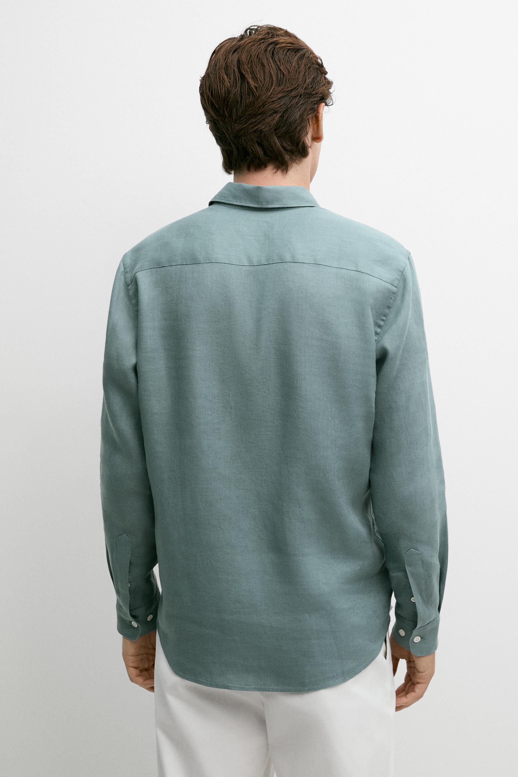 100% linen slim fit shirt
