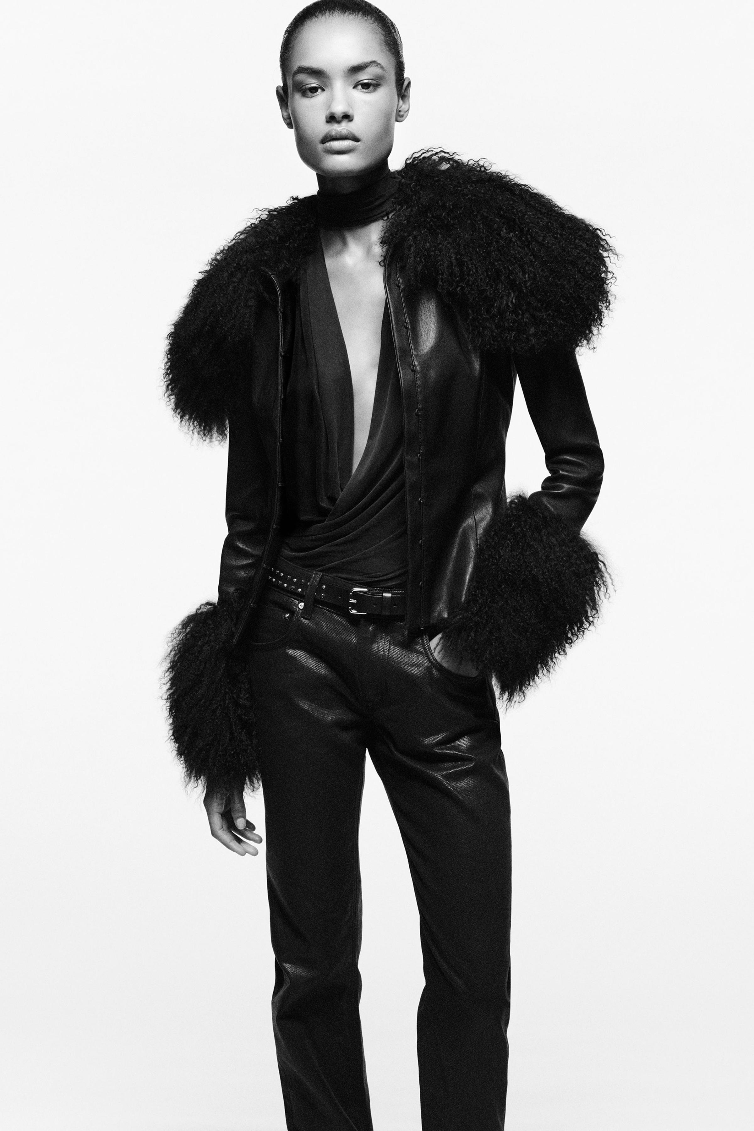 FITTED LEATHER JACKET LUDOVIC DE SAINT SERNIN x ZARA - Black