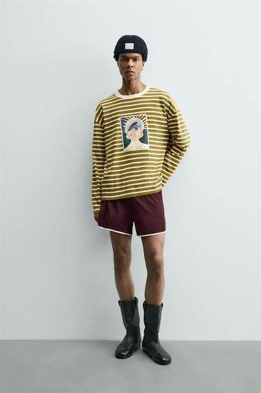 CAMISETA RAYAS PARCHE COMBINADO SAMUEL DE SABOIA X ZARA - rayas de Zara