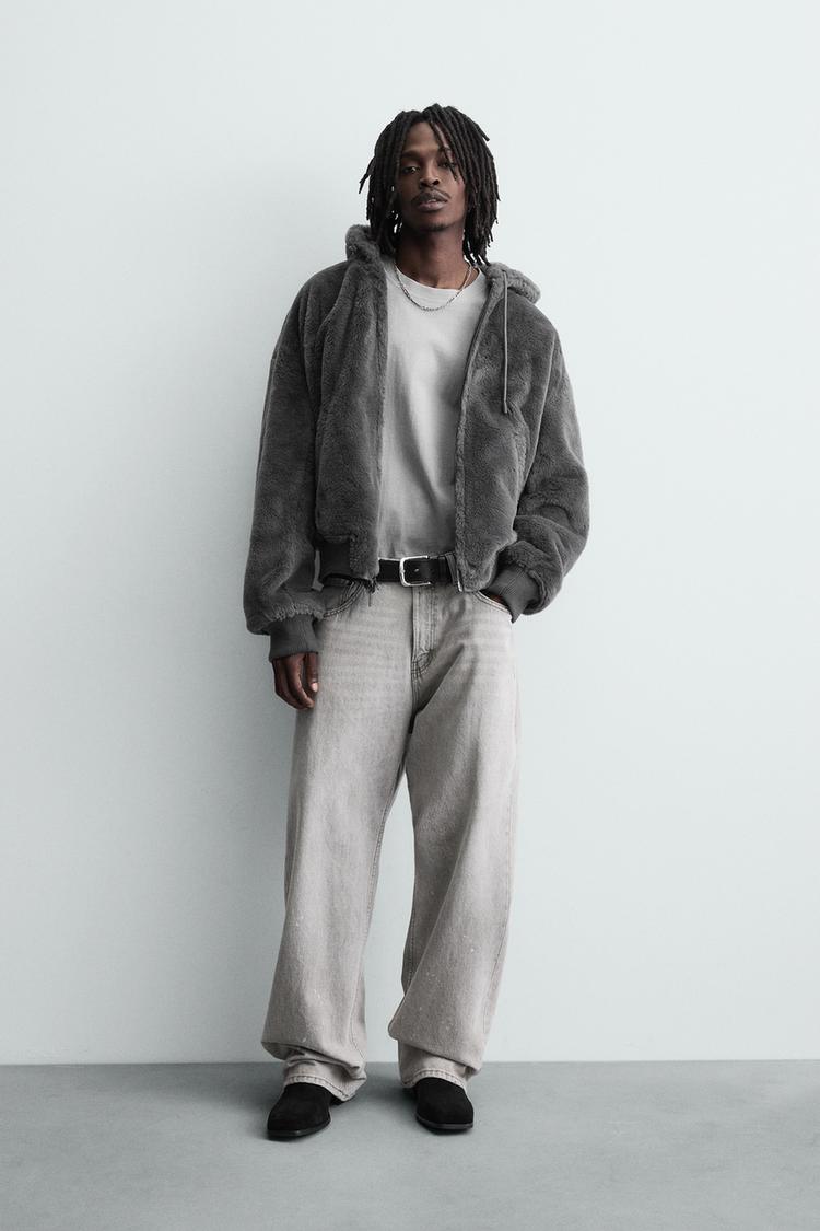 REVERSIBLE FAUX LEATHER BOMBER JACKET