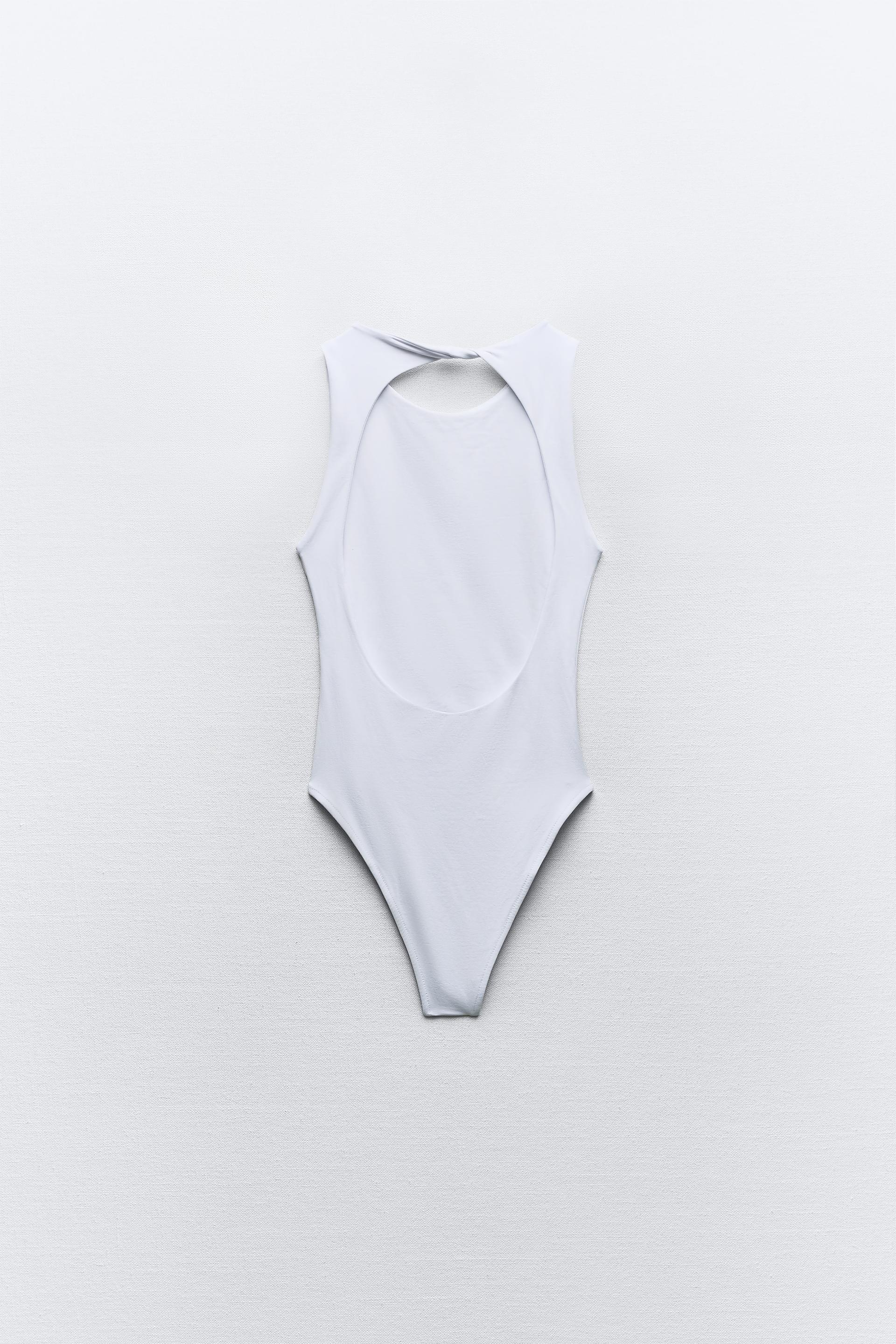 POLYAMIDE HALTER BODYSUIT - Dark grey