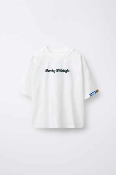 RAISED SLOGAN T-SHIRT - White by Zara - Image 0