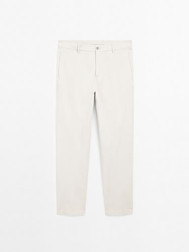 Zara Cotton blend slim fit trousers - Gray