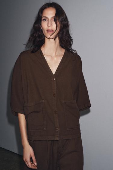 CHEMISE RELAXED ZW COLLECTION - Marron de Zara - Image 1
