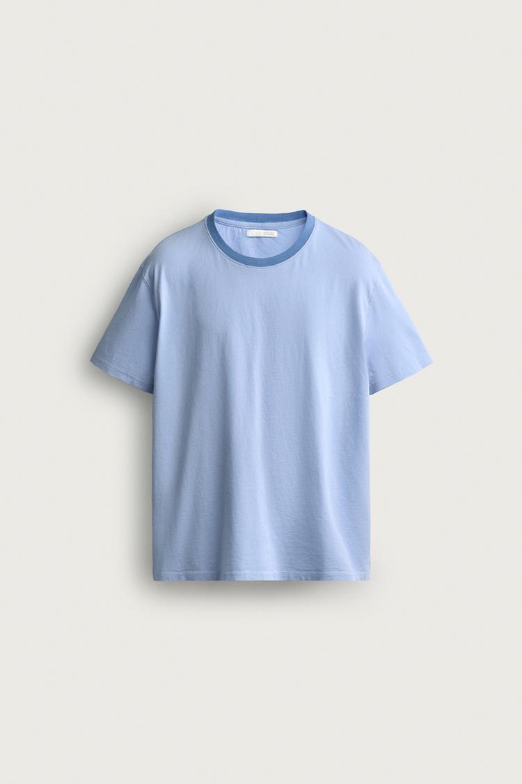 CONTRAST NECK RELAXED FIT T-SHIRT