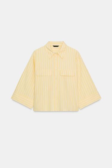 Zara STRIPED SHIRT - Yellow