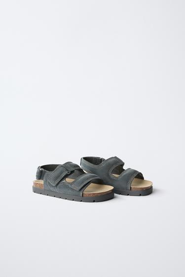 LEATHER SANDALS - Blue by Zara - Image 1