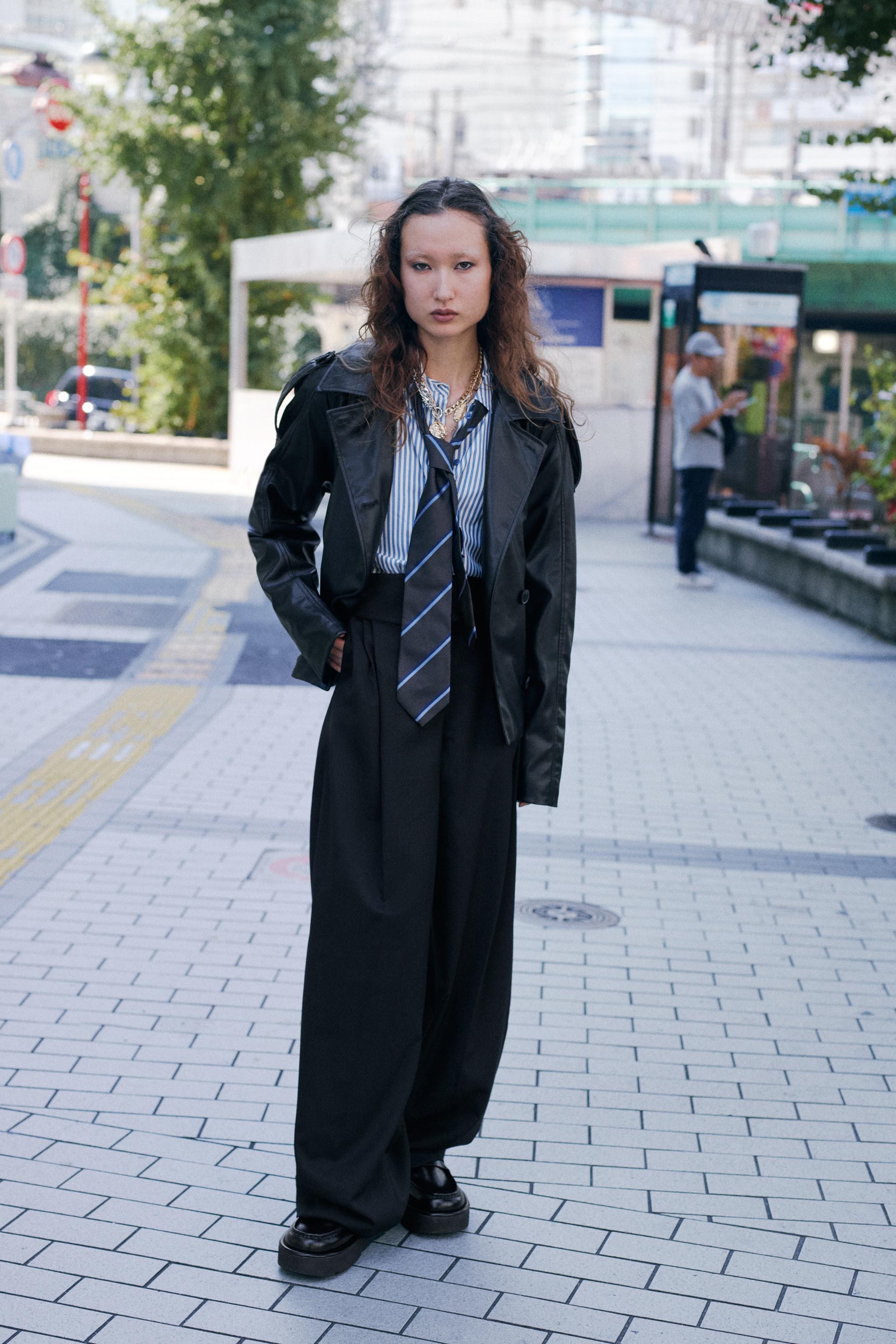 ZARA トレンチコート　ブラック コットン トレンチコート 50TH ANNIVERSARY - ブラック | ZARA