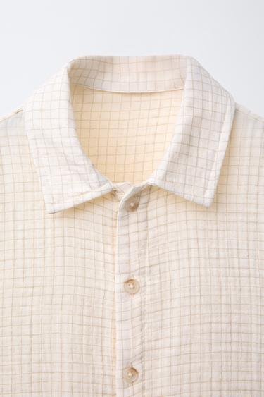 CHECK TEXTURED SHIRT - Ecru by Zara - Image 2