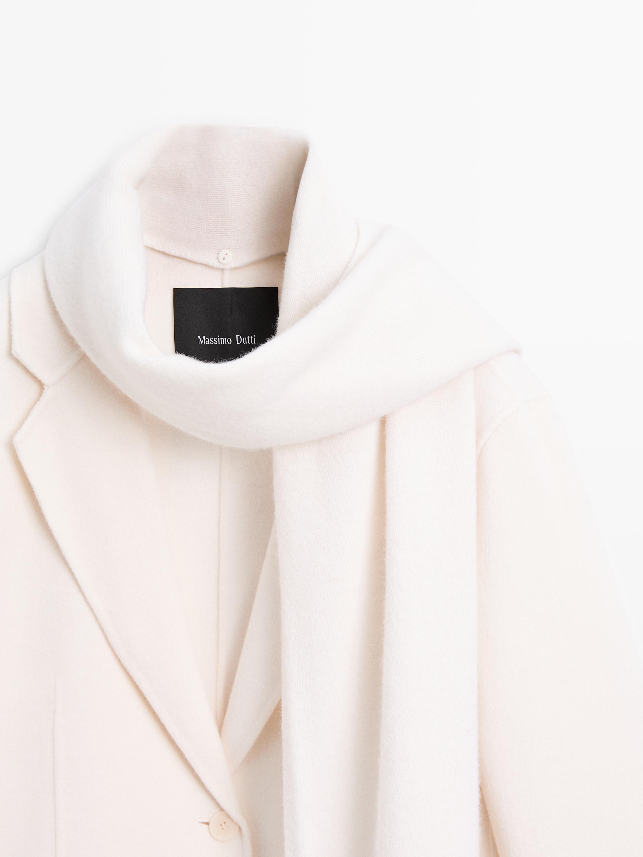 Wool blend blazer with scarf