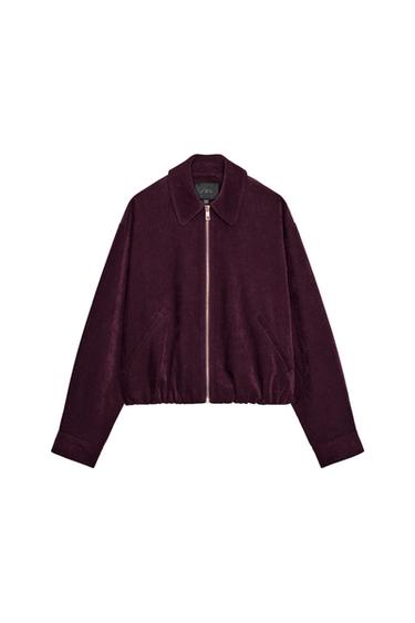 CAZADORA BOMBER VOLUMEN - Burgundy de Zara