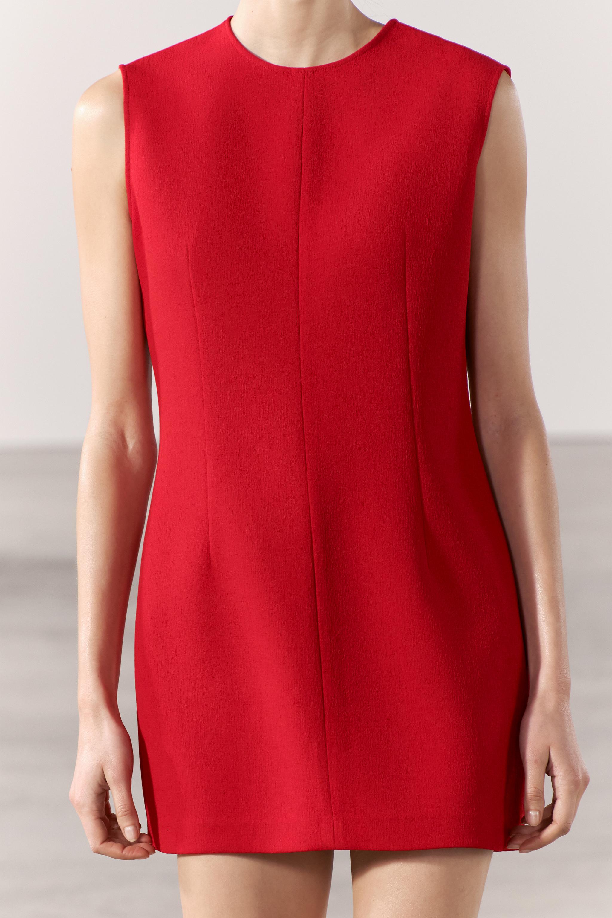 Zara red outlet daisy dress