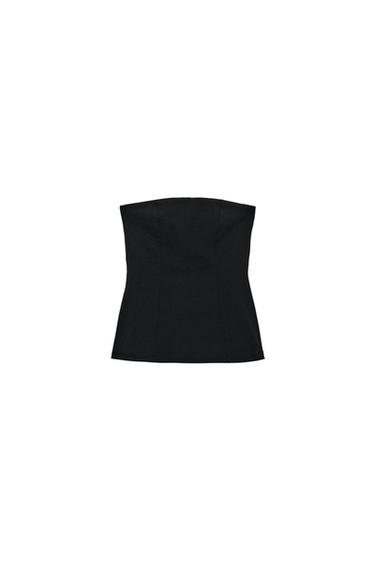 TOP STRETCH PALABRA DE HONOR ABERTURAS - Negro de Zara