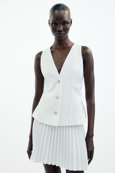 VESTIDO MINI COMBINADO - Crudo de Zara