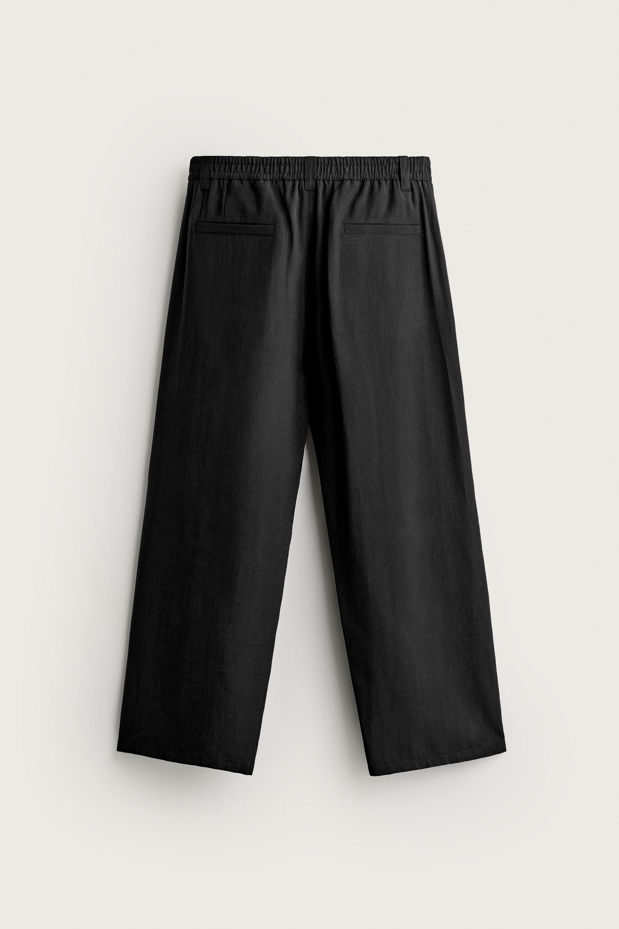 Мужские брюки Zara FLOWY SIDE PLEAT PANTS — фото 9