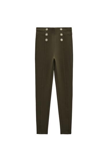 LEGGINGS WITH GOLD BUTTONS