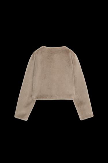 KURZJACKE IN FELLOPTIK - Beige von Zara