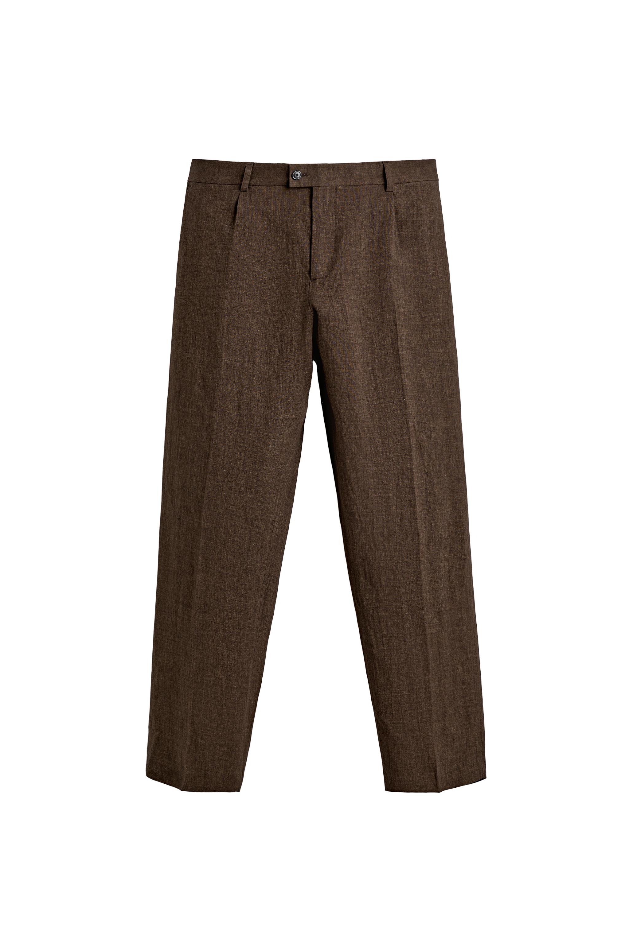 REGULAR FIT 100% LINEN SUIT PANTS