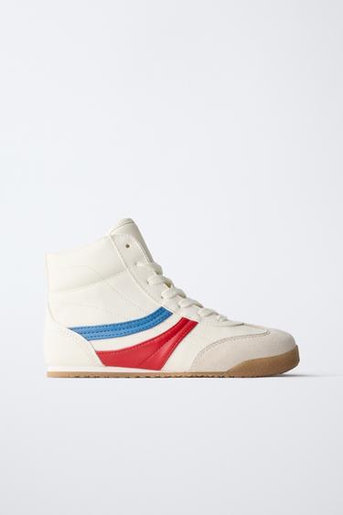 RETRO HIGH-TOP SNEAKERS - White by Zara