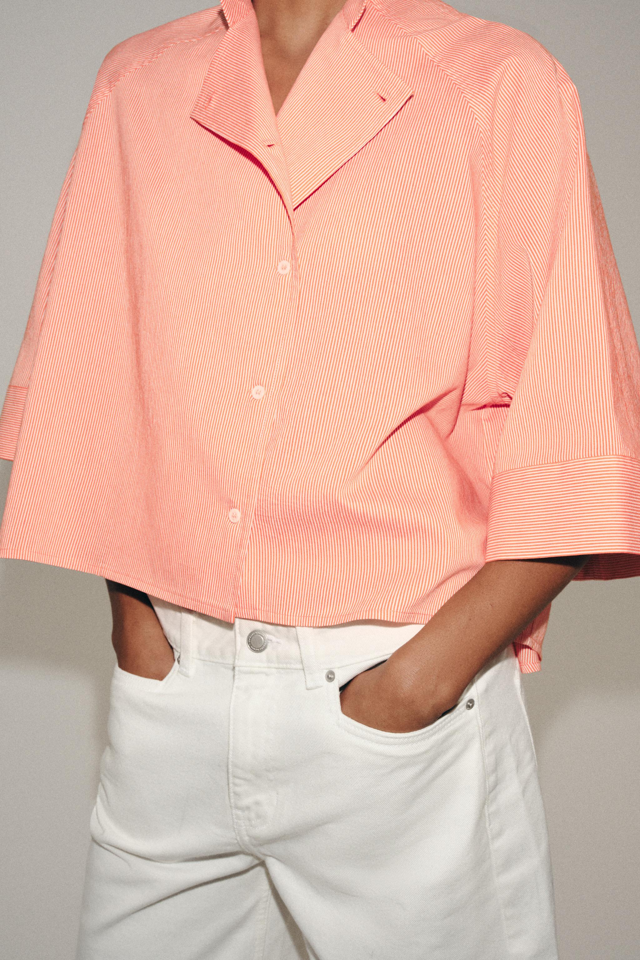 ZW COLLECTION ASYMMETRICAL STRIPED SHIRT