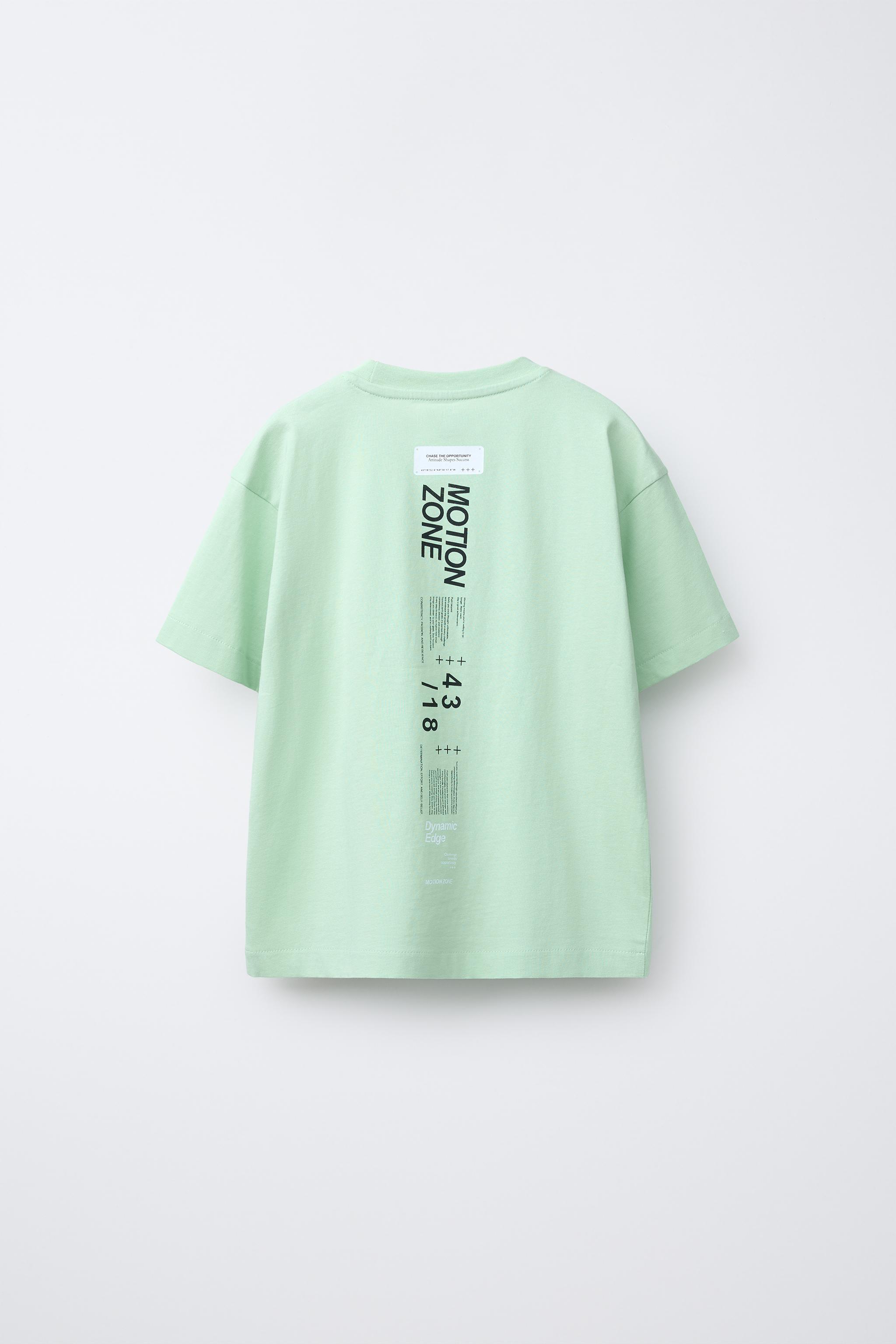 スポーティラベルテキストTシャツ - ミント | ZARA Japan / 日本