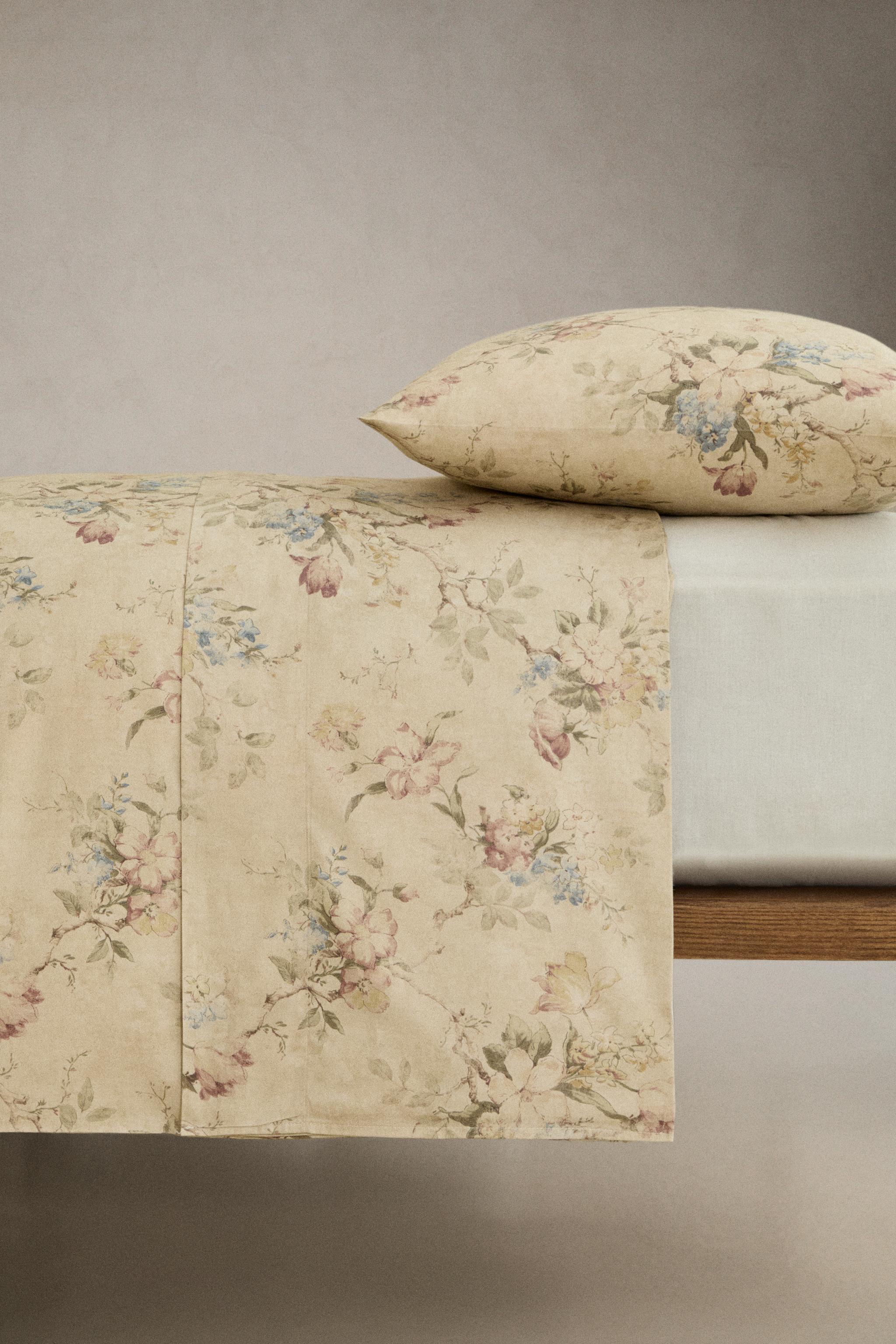 FLORAL SATEEN DUVET COVER (300 THREAD COUNT)