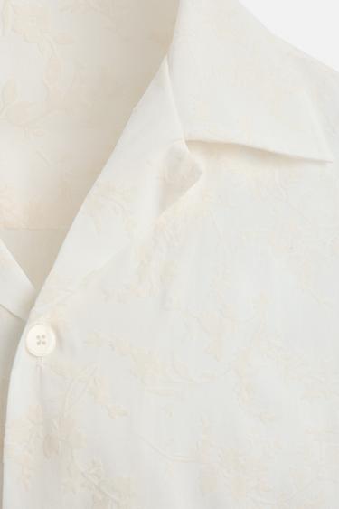 CHEMISE JACQUARD TEXTURÉE - Écru de Zara - Image 7