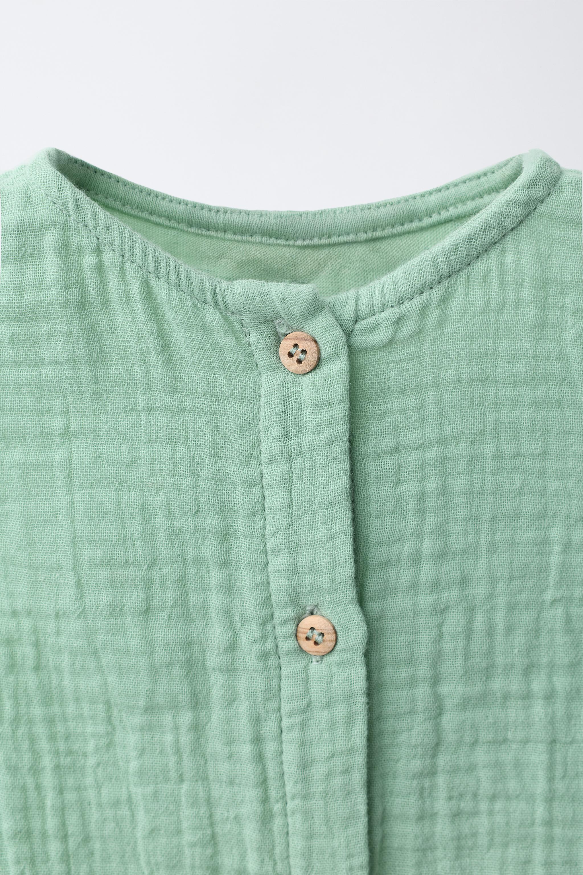 TEXTURED OVERALLS WITH LABEL