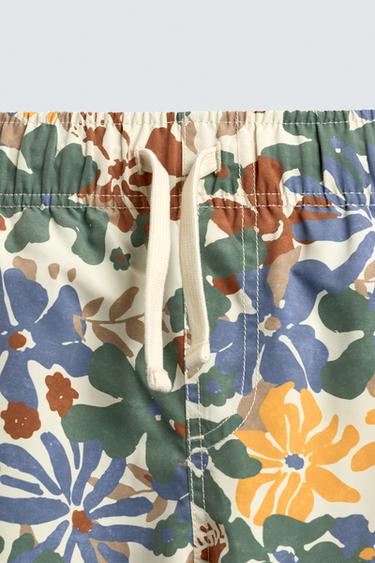 LONG FLORAL PRINT SWIM SHORTS - Multicoloured by Zara - Image 2