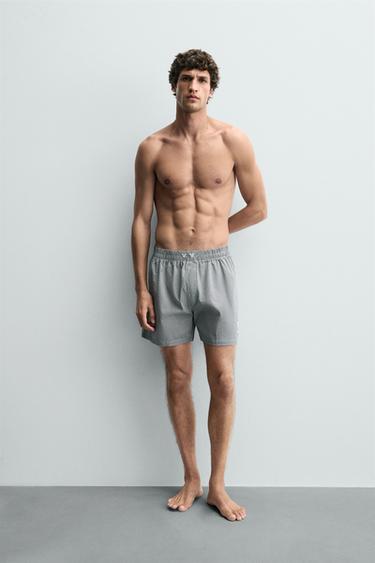 POPLINE-BOXERSHORTS MIT KAROMUSTER – HARRY LAMBERT FOR ZARA X DISNEY - Blau von Zara - Bild 0