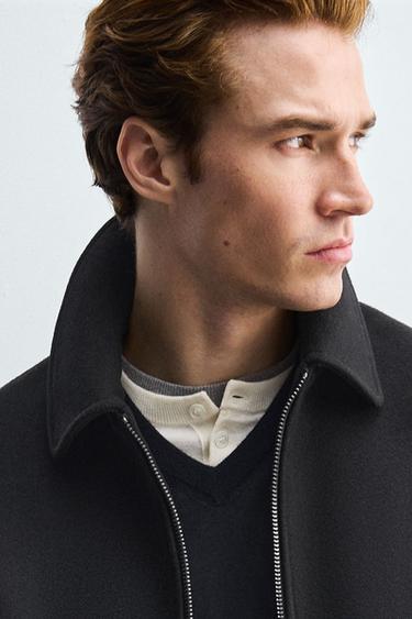 TEXTURED ZIP-UP JACKET - Black by Zara