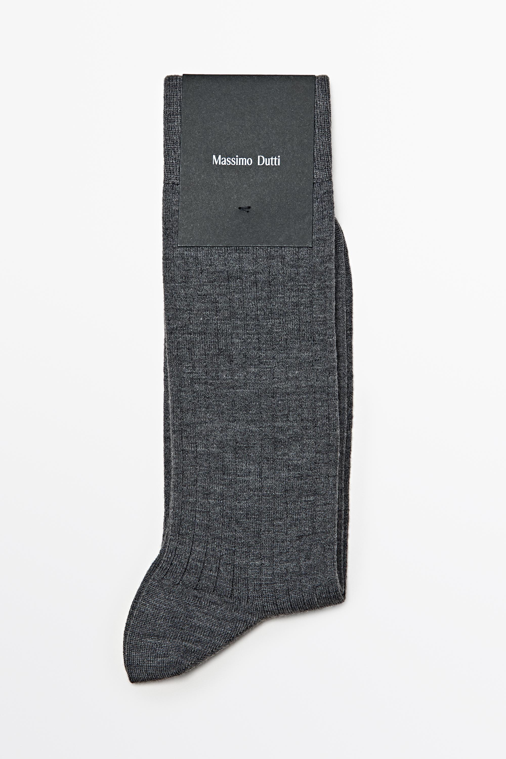 Ribbed dress socks — Gray marl