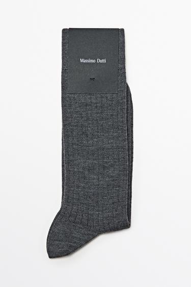 Zara Ribbed dress socks - Gray marl - Image 0