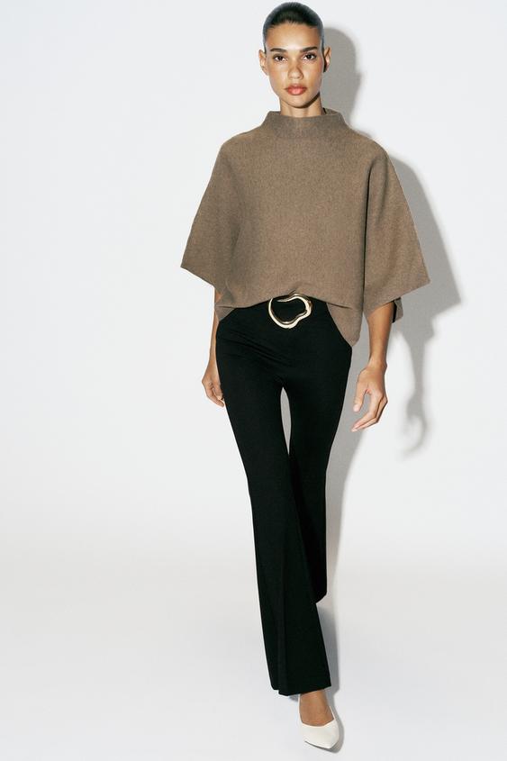 PULL EN MAILLE À MANCHES LARGES - Caramel de Zara - Image 1