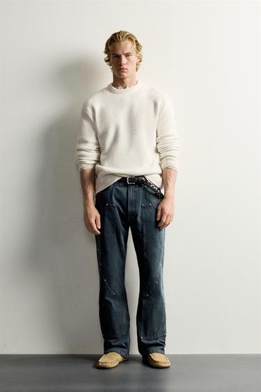 JERSEY TEXTURA CON LANA - Blanco roto de Zara
